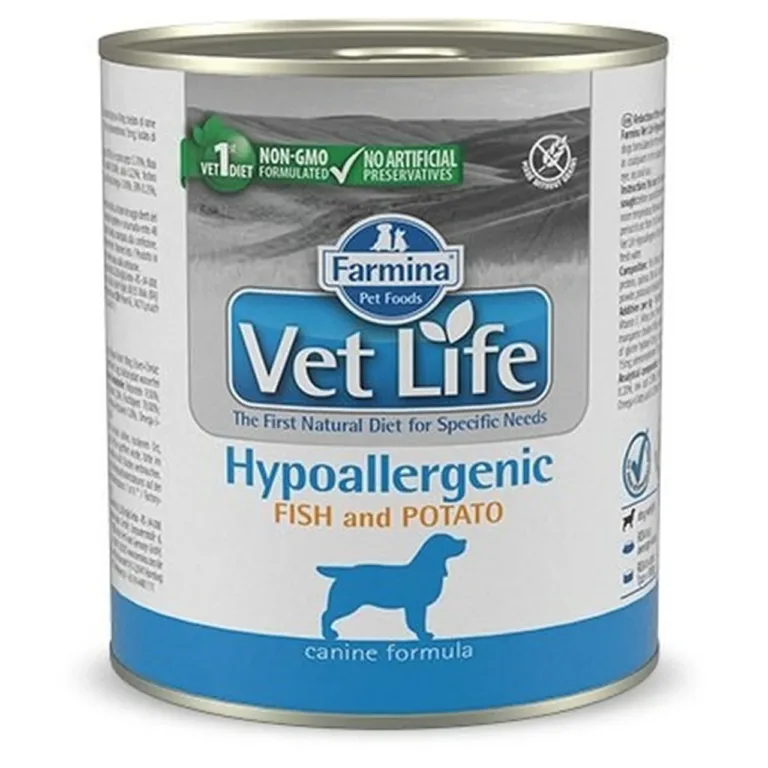 hüpoallergeenne koerte märgtoit kala Farmina Vet Life 300g konservpurk