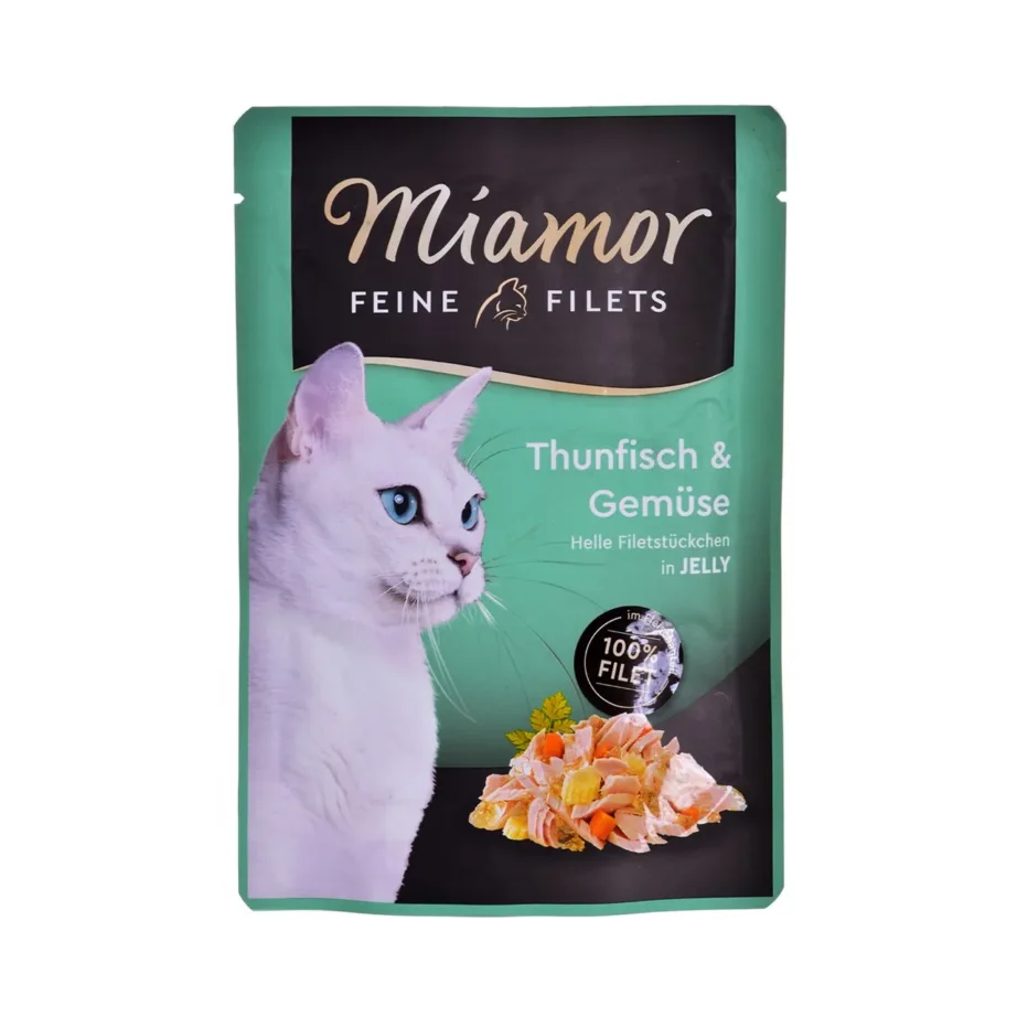 Miamor Feine Filets 100g tuunikala, porgandi ja maisiga märgtoit täiskasvanud kassidele