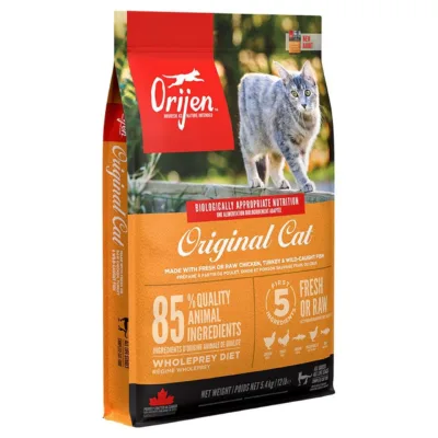 orijen kuivtoit kassile 5,4 kg pakend eesvaade kassiga