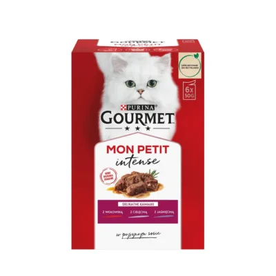 Purina Gourmet Mon Petit märgtoit veiseliha, vasika ja lambaga karbis