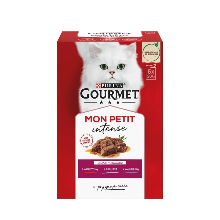 Purina Gourmet Mon Petit märgtoit veiseliha, vasika ja lambaga karbis