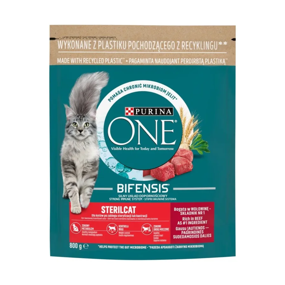 PURINA One Bifensis Sterilcat Beef 800g kuivtoit steriliseeritud täiskasvanud kassidele