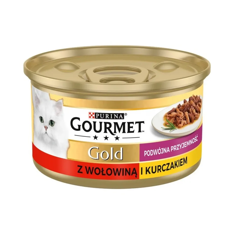 Purina Gourmet Gold 85g kana- ja veiselihaga märgtoit täiskasvanud kassile