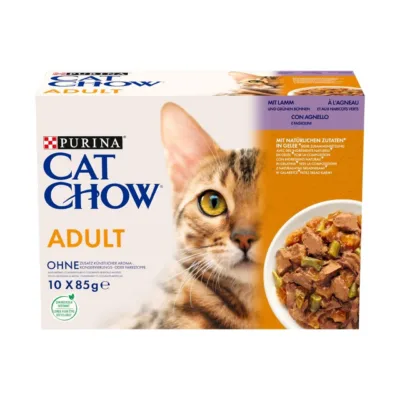 PURINA Cat Chow 10x85g lambaliha märgtoit karbis kassidele