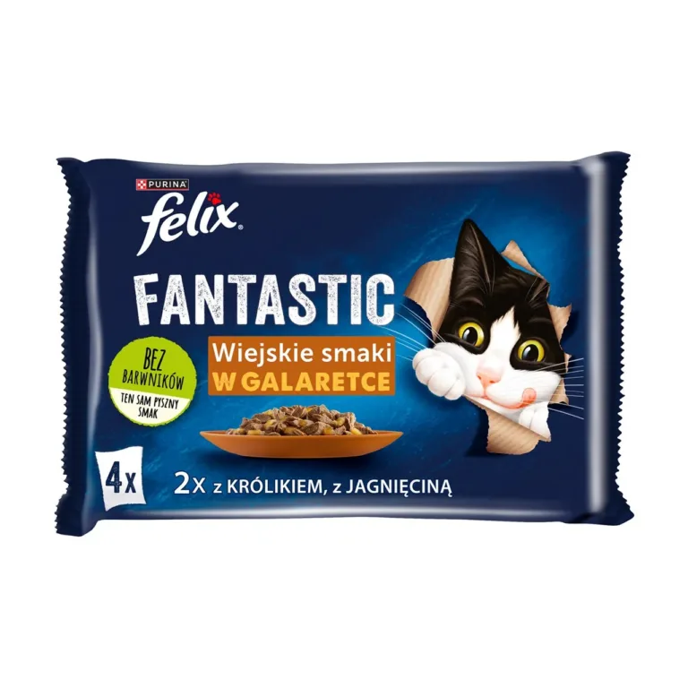 Felix Fantastic 4×85g märgtoidu pakend küüliku ja lambalihaga