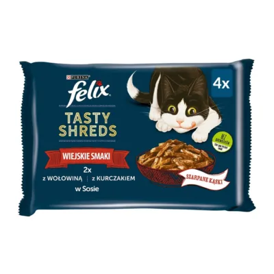 Purina Felix Tasty Shreds veise- ja kanamaitseline pakk