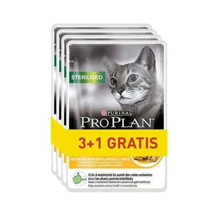 steriliseeritud kasside kanatoit Purina Pro Plan 4x85g