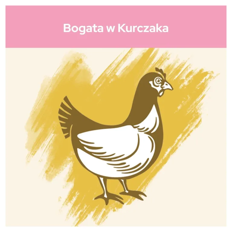 Kanamaitseline kassipoegade kuivtoit, kana illustratsioon