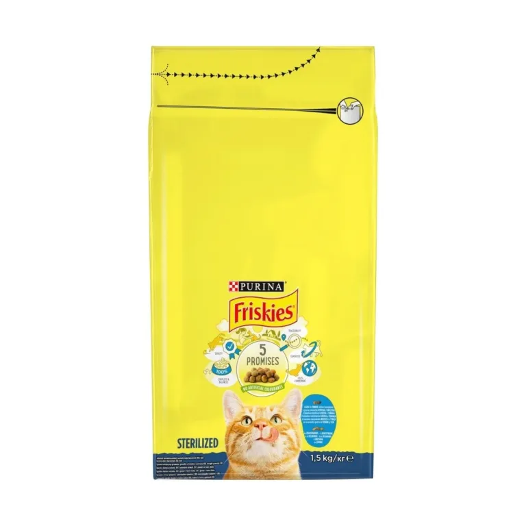 steriliseeritud kassi kuivtoit lõhe tuunikalaga Purina Friskies 1,5 kg