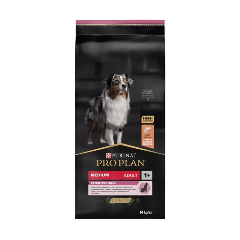 lõhega koeratoit tundlikule nahale, Purina Pro Plan Medium Adult 14 kg kott