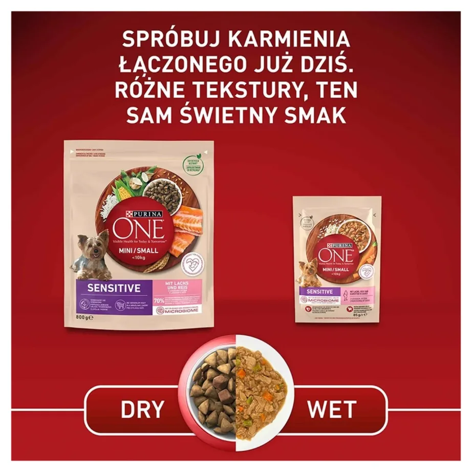 Purina ONE Mini/Small Sensitive lõhega kuivtoit väikestele vanematele koertele 800 g – 3