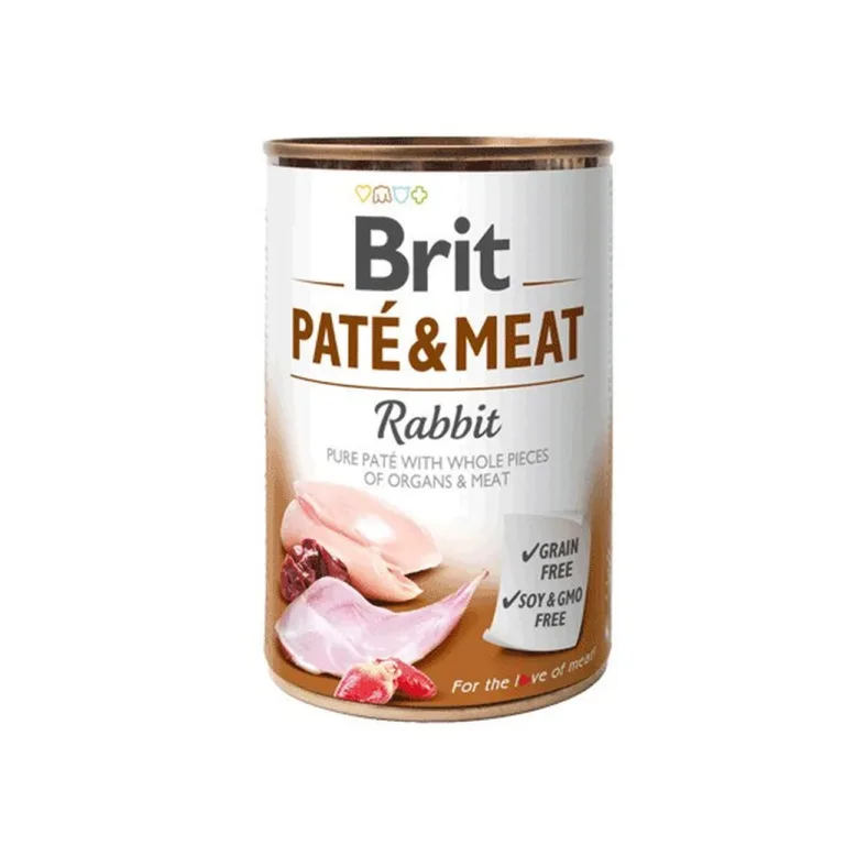 küüliku lihaga koerakonserv Brit Paté & Meat Rabbit 400 g