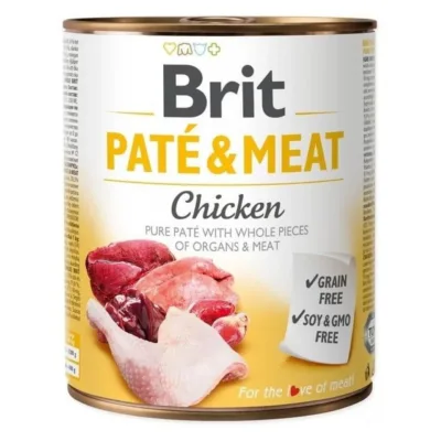 Brit Paté & Meat kana ja veiselihaga koeratoit 800g purk