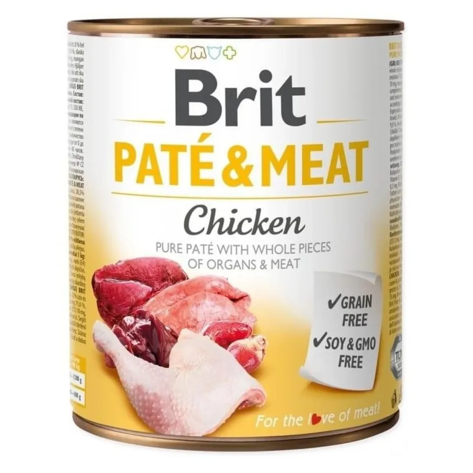 Brit Paté & Meat kana ja veiselihaga koeratoit 800g purk