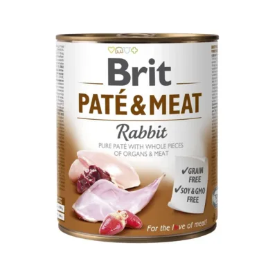 küülikumaitseline märgtoit koertele Brit Paté & Meat Rabbit 800 g