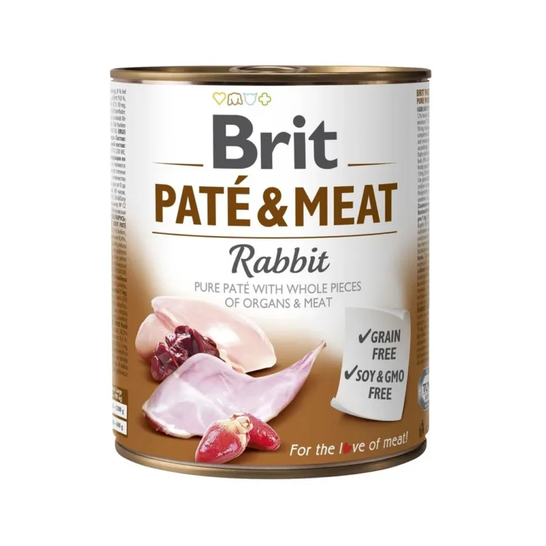 küülikumaitseline märgtoit koertele Brit Paté & Meat Rabbit 800 g