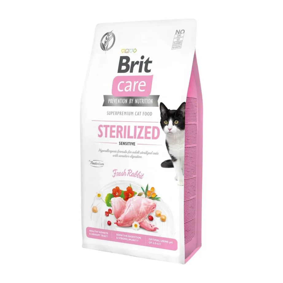 steriliseeritud kassi kuivtoit küülikuga Brit Care 7 kg kott