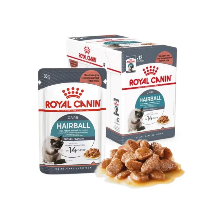 Royal Canin Hairball märgtoit kassile, pakend ja sisu