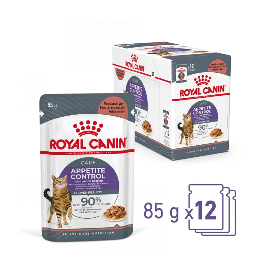 Royal Canin linnulihaga märgtoidu karp ja pakk kassidele