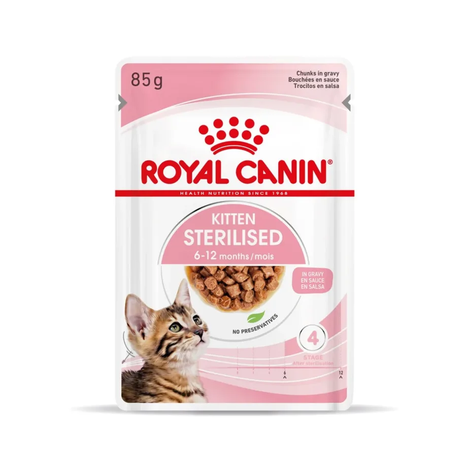 Royal Canin Feline Health Nutrition Sterilised Kitten 12x85g kanaliha märgtoit steriliseeritud kassipoegadele