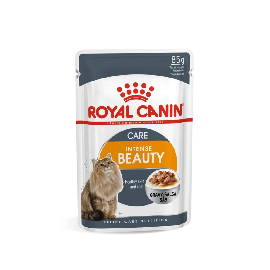 Royal Canin Intense Beauty 12x85g kala- ja lihalõigud kastmes täiskasvanud kassile naha ja karva toetuseks – 4
