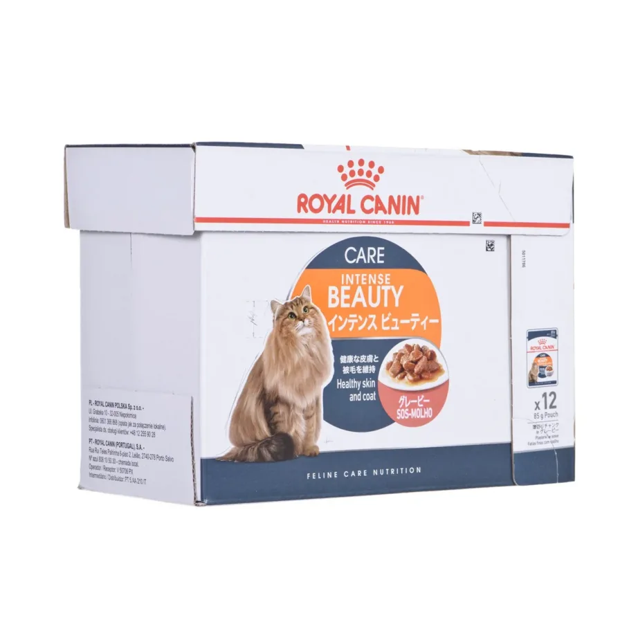 Royal Canin Intense Beauty 12x85g kala- ja lihalõigud kastmes täiskasvanud kassile naha ja karva toetuseks