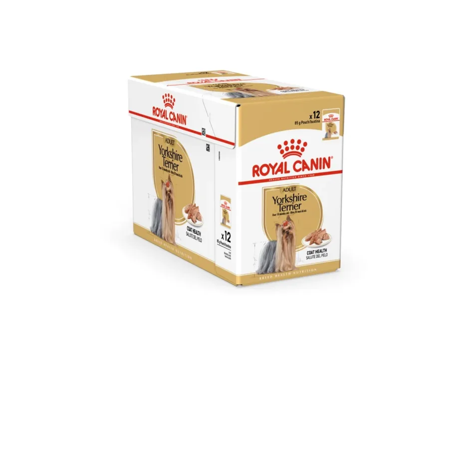 Royal Canin Yorkshire Terrier Adult 85 g märgtoit täiskasvanud väikest tõugu koertele nahka ja karvkatet toetavate vitamiinidega – 2