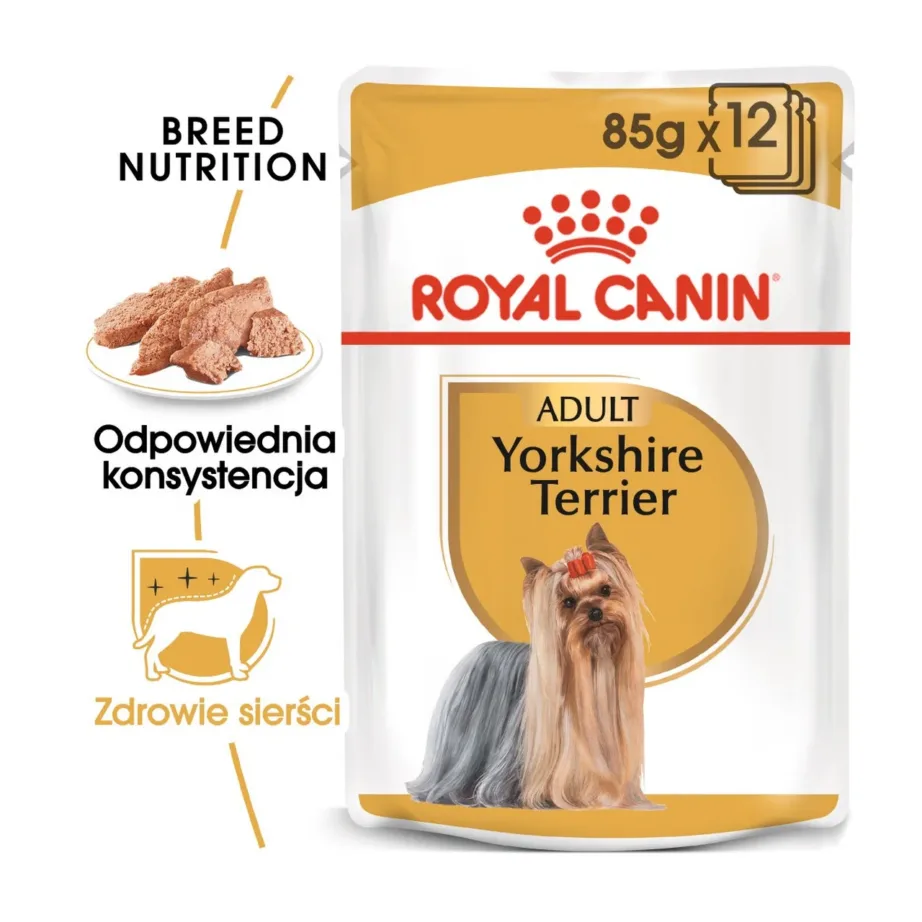 Royal Canin Yorkshire Terrier Adult 85 g märgtoit täiskasvanud väikest tõugu koertele nahka ja karvkatet toetavate vitamiinidega – 3