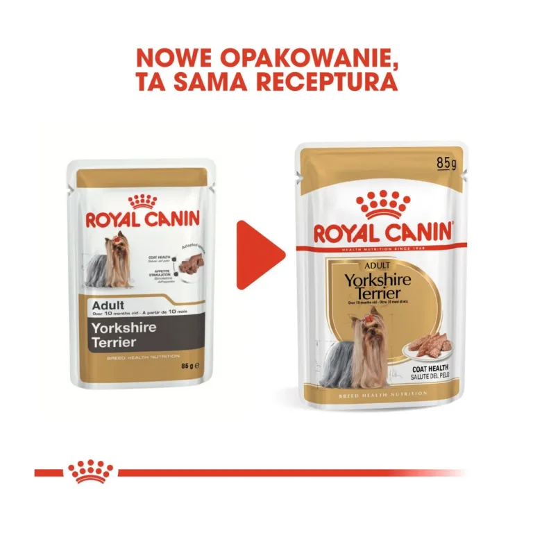 Royal Canin Yorkshire terjeri märgtoidu pakendi uuendus