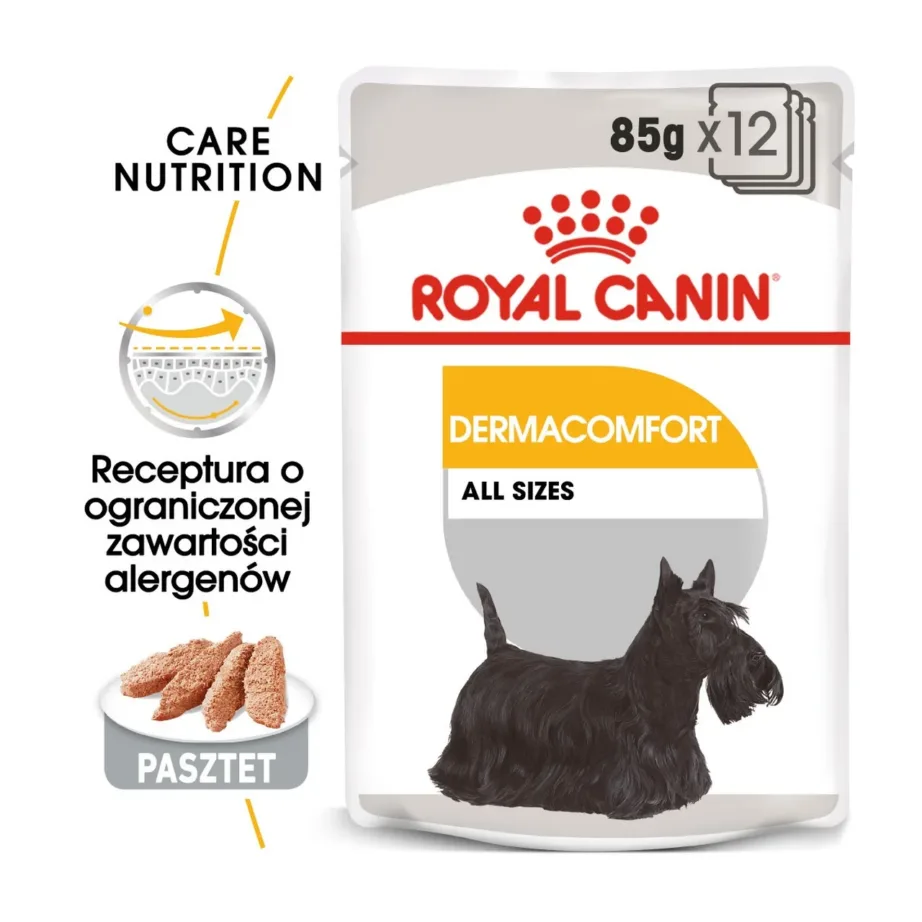 Royal Canin Dermacomfort Care Nutrition 12 x 85 g linnulihaga niiske täistoit täiskasvanud koertele naha ja karvkatte tervise toetamiseks – 3