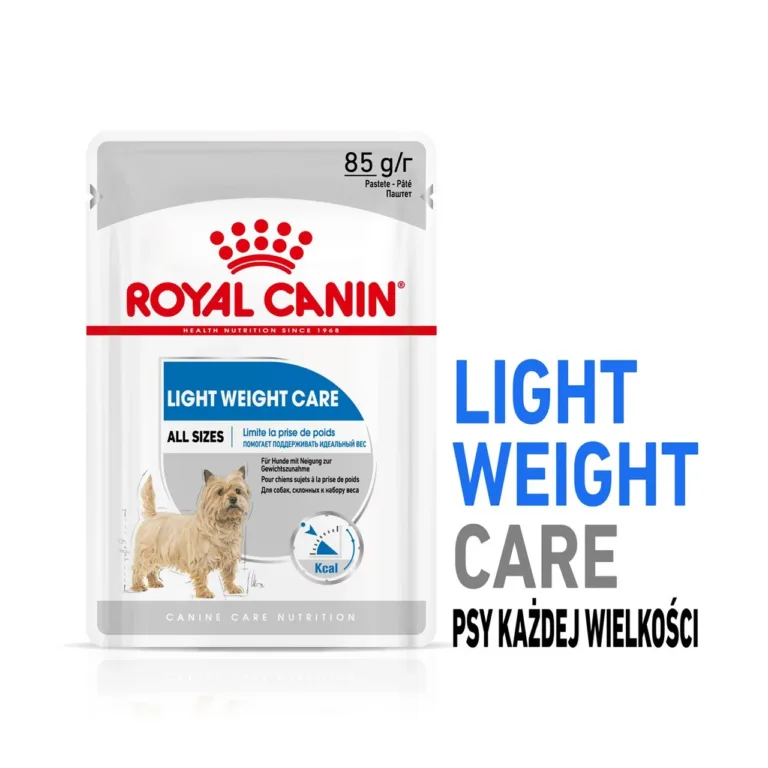 Royal Canin Light Weight Care märgtoidu pakk koos disaintekstiga