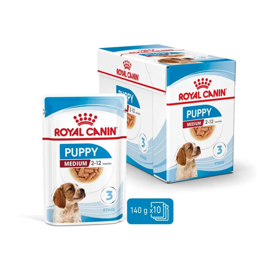 Royal Canin Size Health Nutrition Medium Puppy 10x140g linnulihaga märgtoit keskmist tõugu kutsikatele – 4