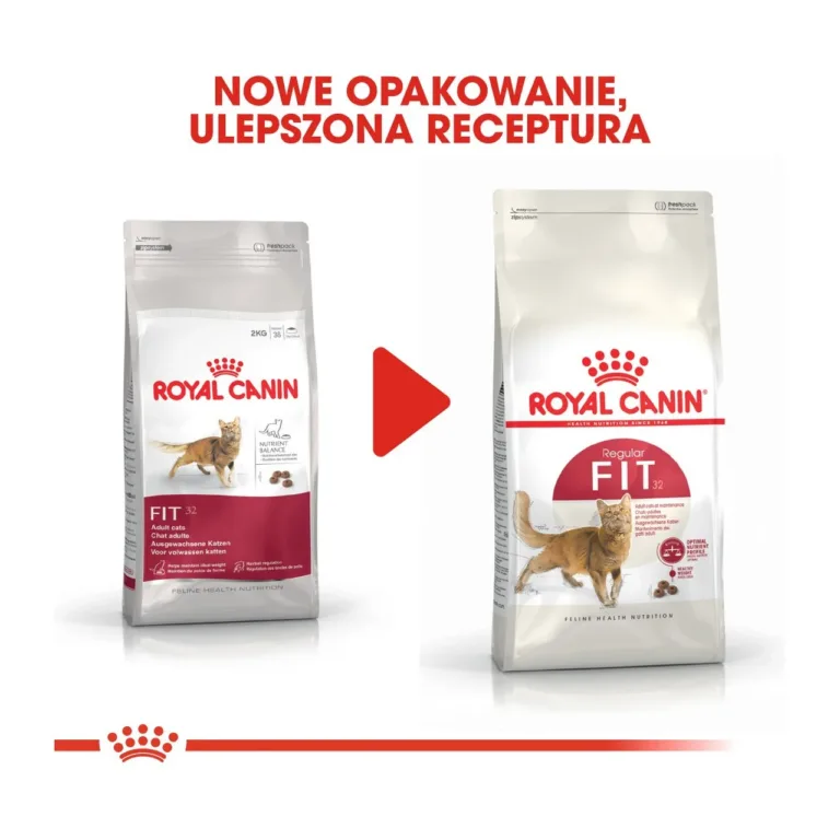 Royal Canin Fit 32 uus ja vana pakend kõrvuti