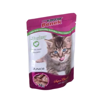 Kalkuniga märgtoit kassipoegadele Super Benek 100g