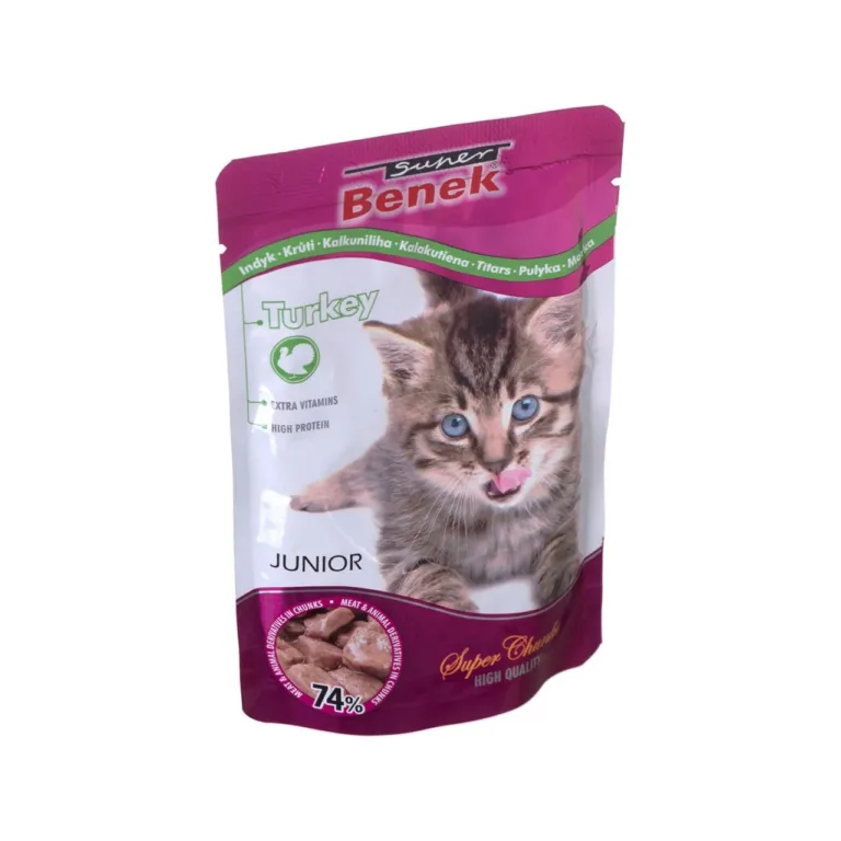 Kalkuniga märgtoit kassipoegadele Super Benek 100g