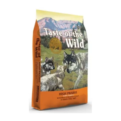 teraviljavaba kutsikatoit kõrge lihasisaldusega Taste of the Wild High Prairie pakk, loodusliku disainiga