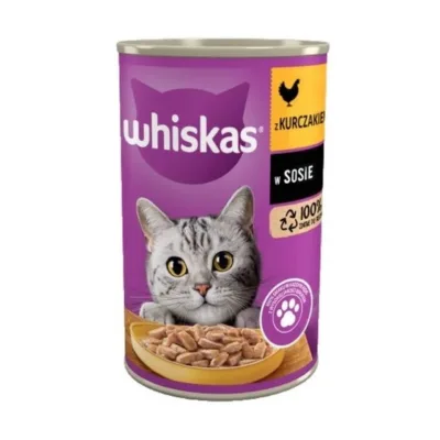 whiskas kana märgtoit kassile 400g purk kana kastmes