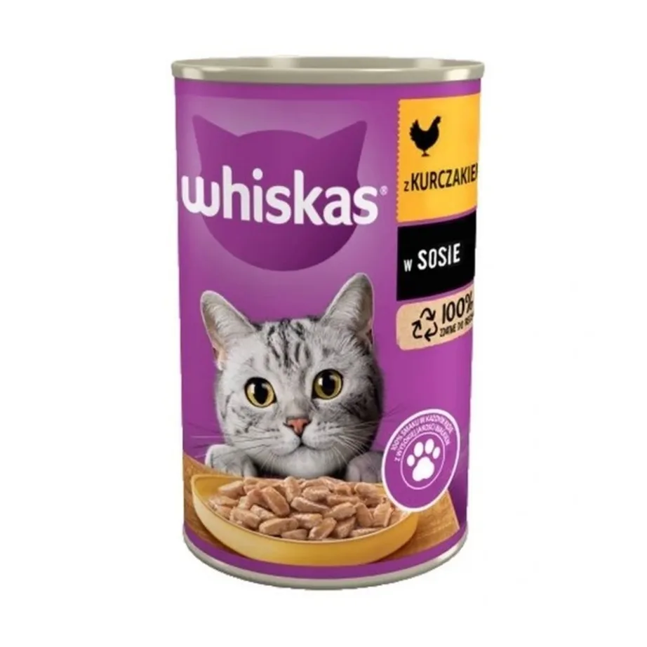 whiskas kana märgtoit kassile 400g purk kana kastmes