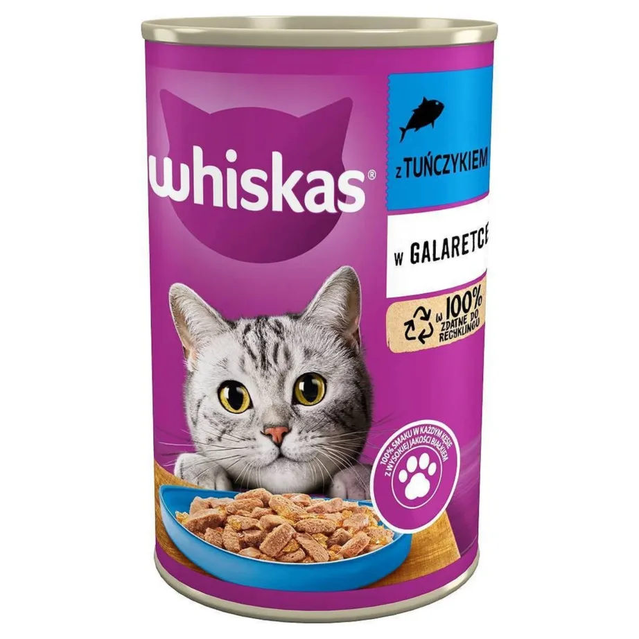 whiskas lõhe kassikonserv 400g, purk, kass, sisu kausis