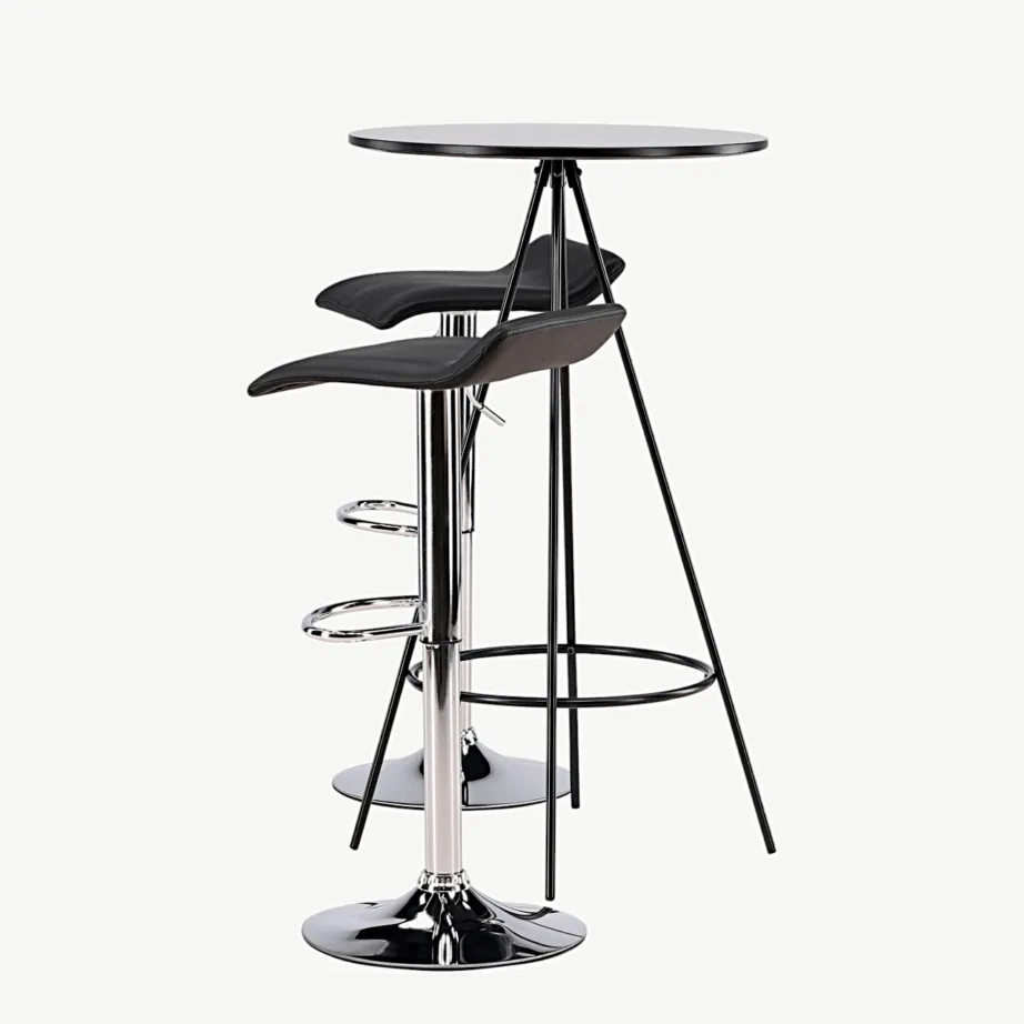 Must ümmargune baarilaua ja baaritooli komplekt Bistro & Jonna (MDF, teras, kunstnahk), GR23683 – 7