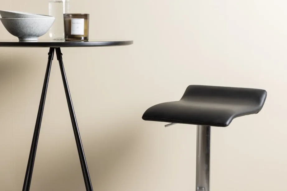 Must ümmargune baarilaua ja baaritooli komplekt Bistro & Jonna (MDF, teras, kunstnahk), GR23683 – 9