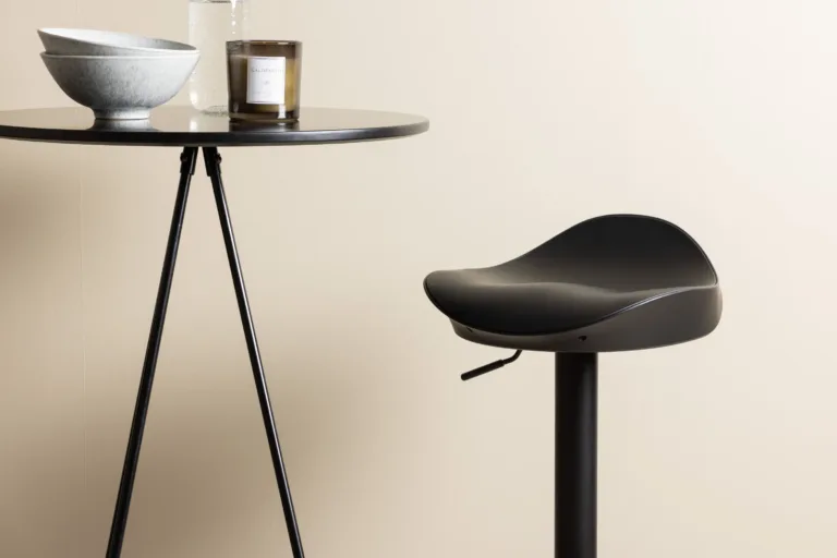 Must ümmargune baarilaua komplekt Adesto baaritooliga, MDF ja teras, Venture Home (⌀60 cm) - GR23692