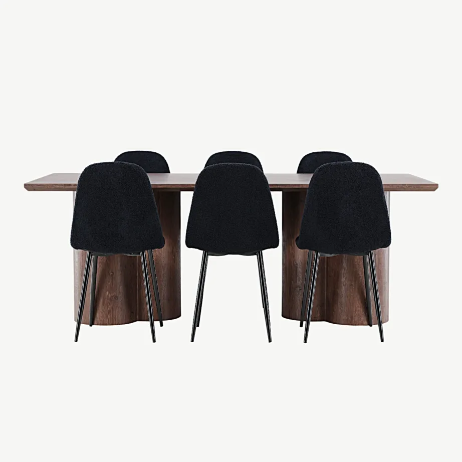 Moodne mokkatooniga söögilauakomplekt Olivia ja musta tooniga Polar tool, GR24529 – 4