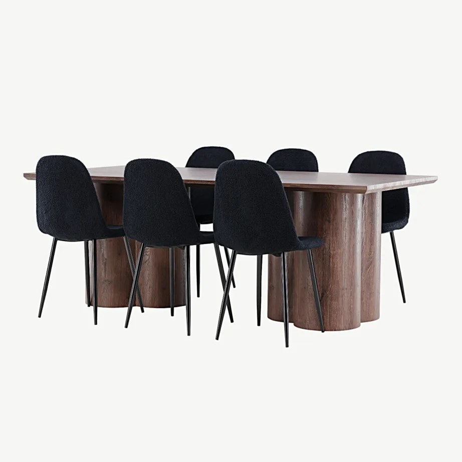 Moodne mokkatooniga söögilauakomplekt Olivia ja musta tooniga Polar tool, GR24529 – 5