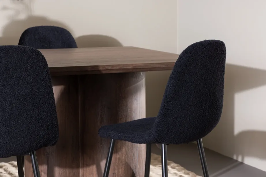 Moodne mokkatooniga söögilauakomplekt Olivia ja musta tooniga Polar tool, GR24529 – 9