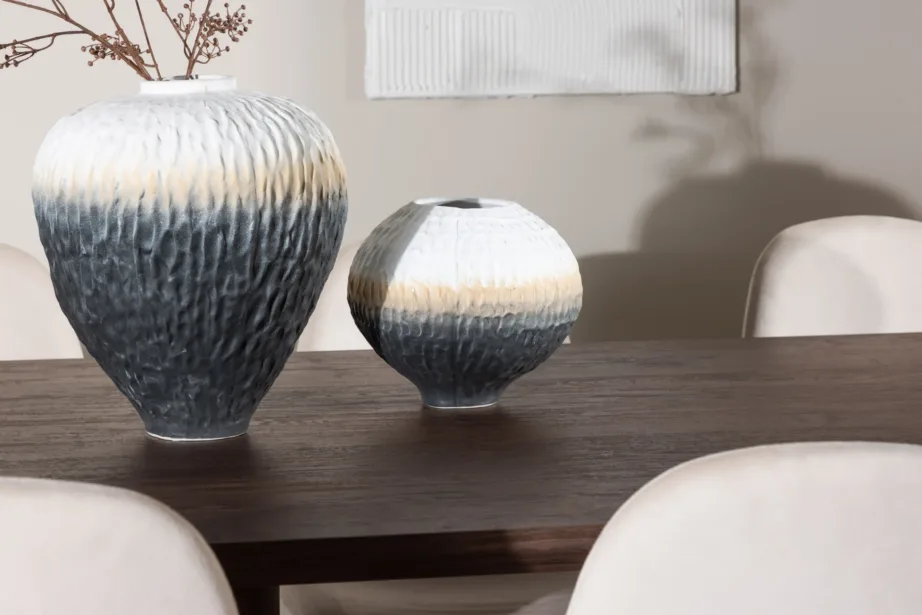 Söögilaud Olivia mokkavärvi pealispinnaga ja Polar sametist söögitoolid (beež, 210×100 cm), GR24534 – 10