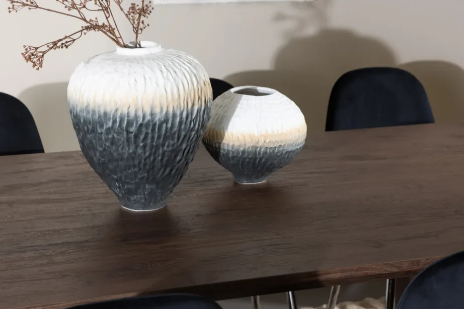 Mokkatoonis MDF-ist Olivia söögilaud ja musta velvetkattega Polar tool, GR24538 – 10