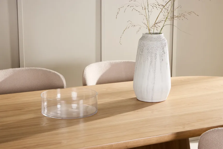 6-kohaline looduslikust MDF-ist Stjärnö söögilaud ja beežid bukleekangast Astoria toolid – söögigrupi komplekt, GR24717 – 10