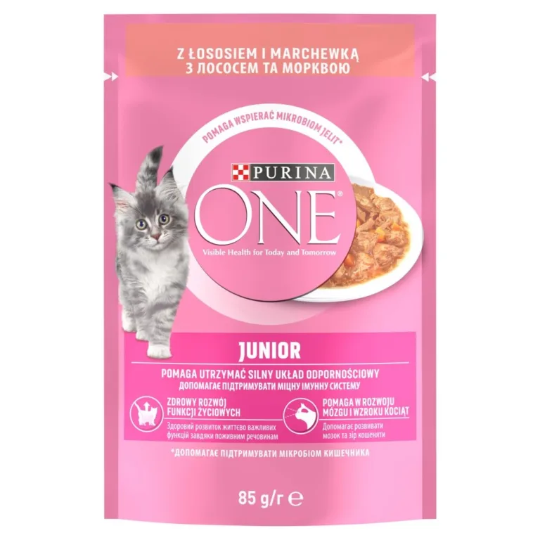 Purina ONE Junior lõhe ja porgandiga 85g märgtoit kassipoegadele