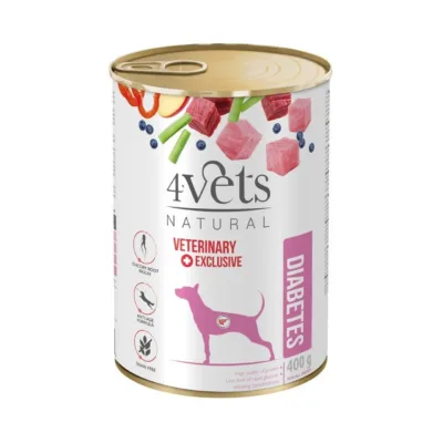 diabeediga koera märgtoit 4VETS kalkunilihaga 400g purgis